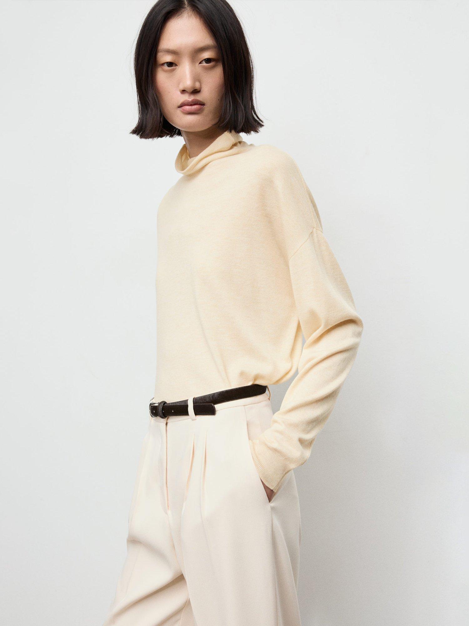Product image 1 of 7, which shows Mango Mila Turtleneck Jumper, Yellow, XXS