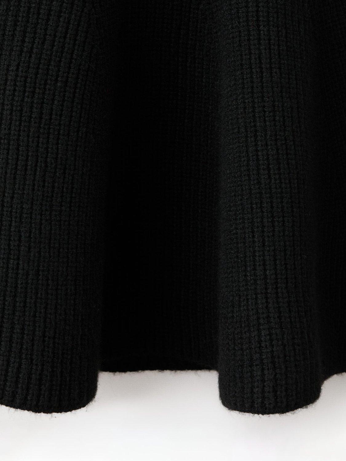 Product image 5 of 9, which shows Mango Ribbed Peplum Hem Jumper, Black, 6XL