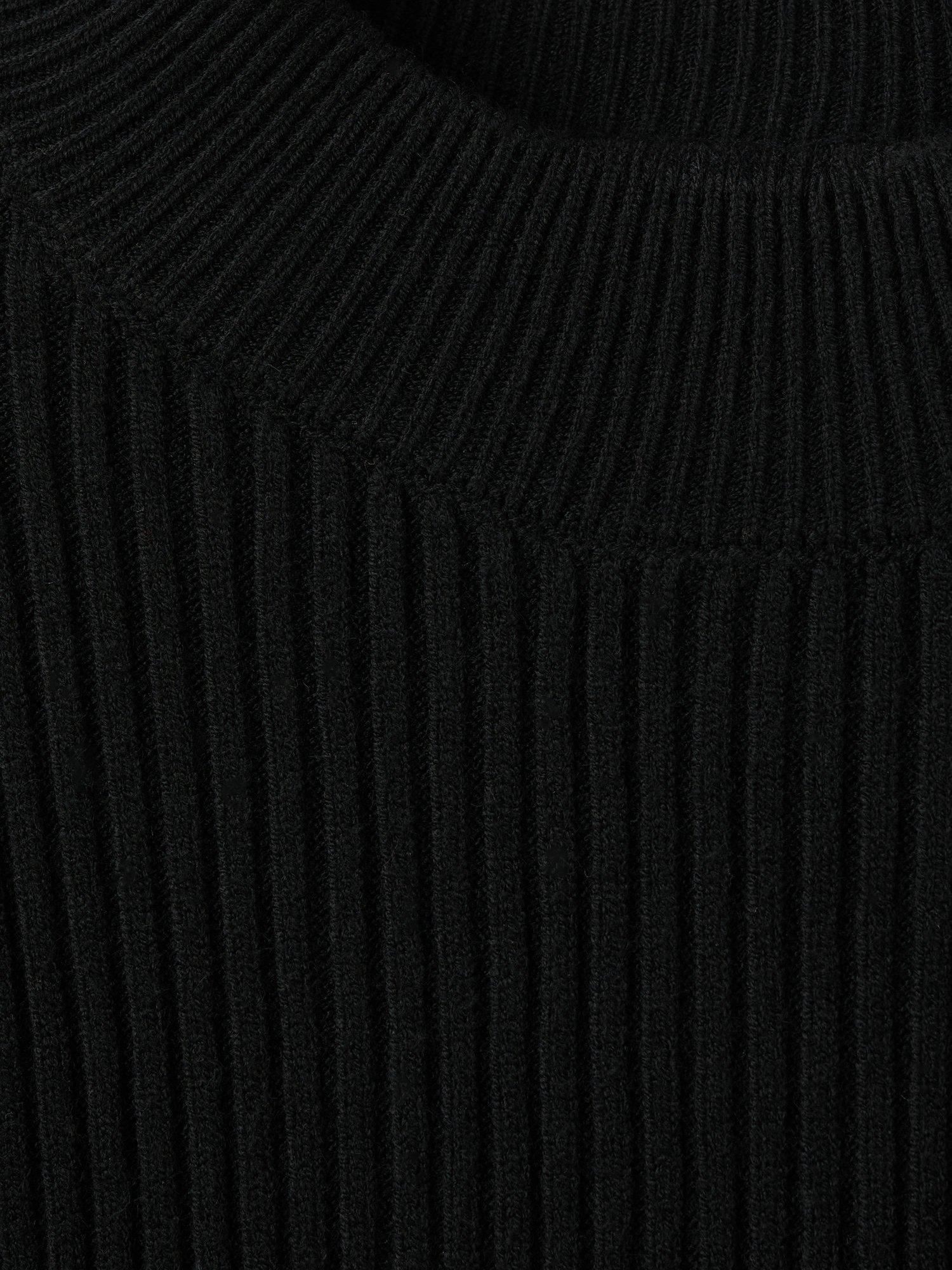 Product image 9 of 9, which shows Mango Ribbed Peplum Hem Jumper, Black, 6XL