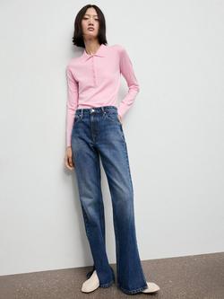 Mango Titos Polo Neck Knit Top - view 2, Pink