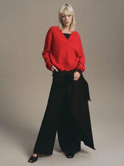 Mango Tomatoe V Neck Jumper, Red, Red