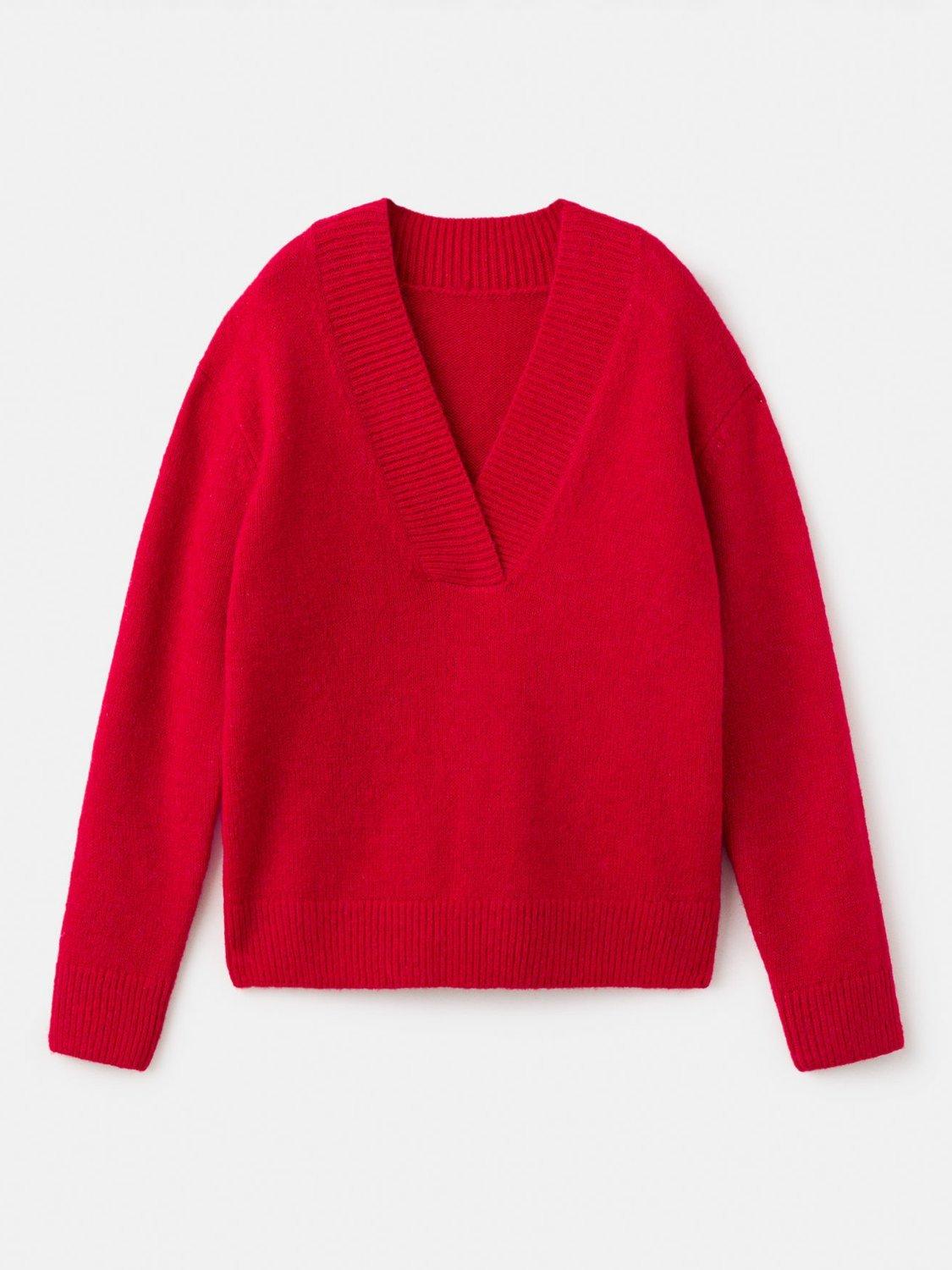 Product image 3 of 7, which shows Mango Tomatoe V Neck Jumper, Red, S