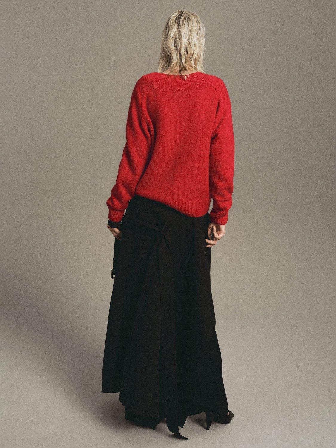 Product image 4 of 7, which shows Mango Tomatoe V Neck Jumper, Red, S