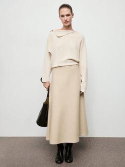 Mango Twister Button Detail Jumper, Light Beige, Light Beige