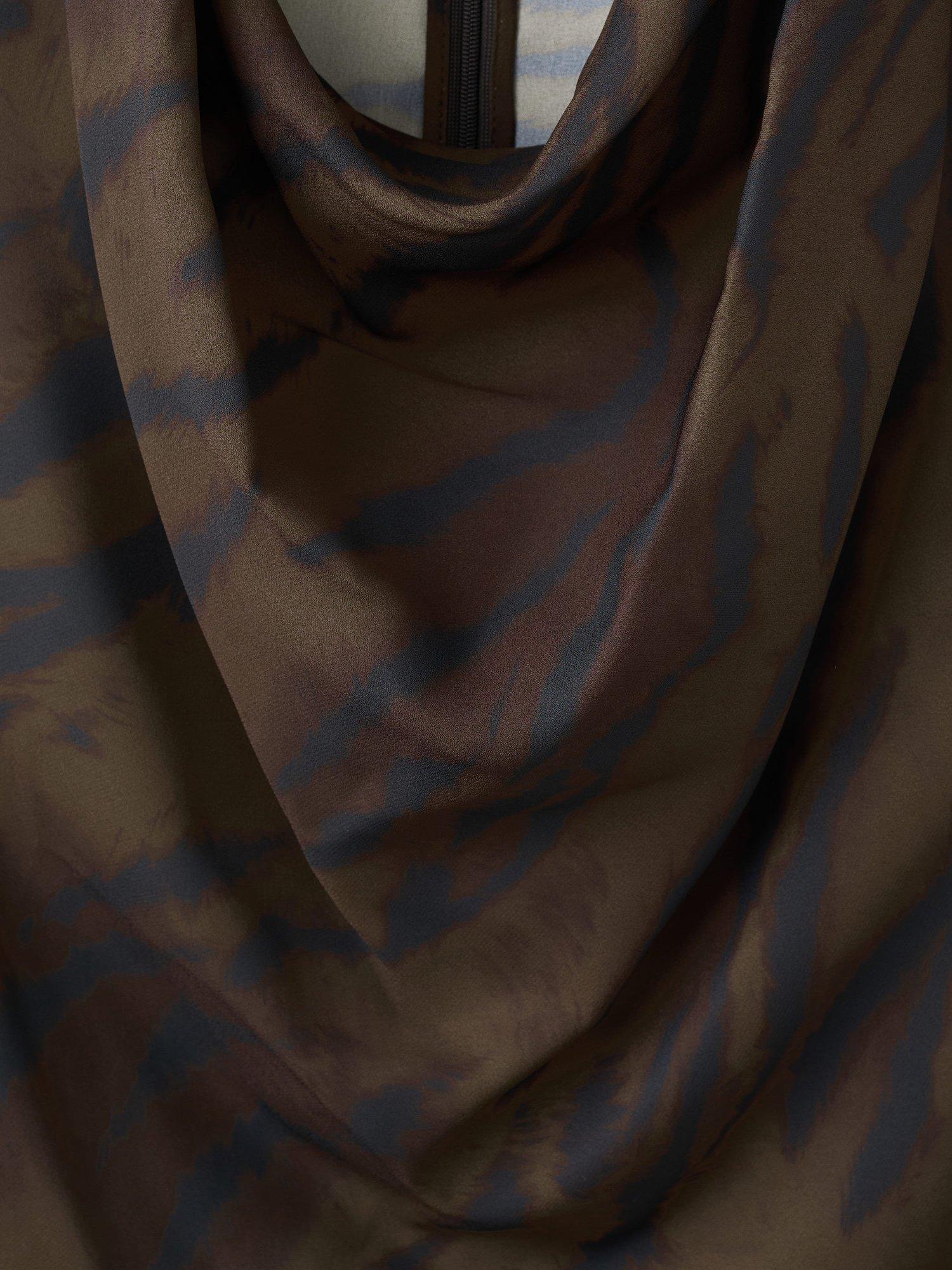 Product image 5 of 6, which shows Mango Greta Cowl Neck Sleeveless Blouse, Brown, 10