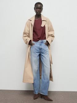 Mango Peony Embroidered Top, Dark Red - view 2, Dark Red