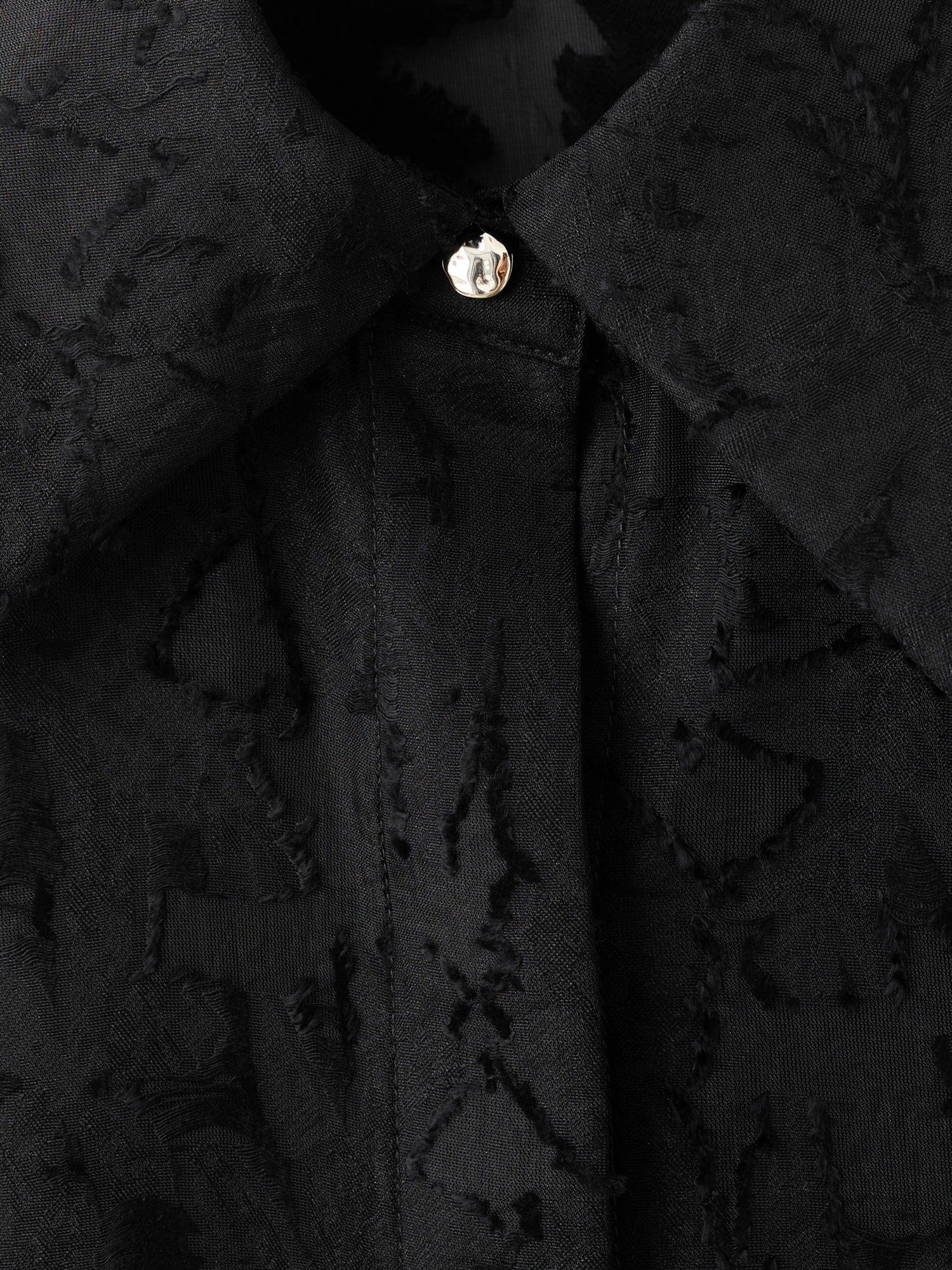 Product image 8 of 8, which shows Mango Sharon Lace Long Sleeve Shirt, Black, 10