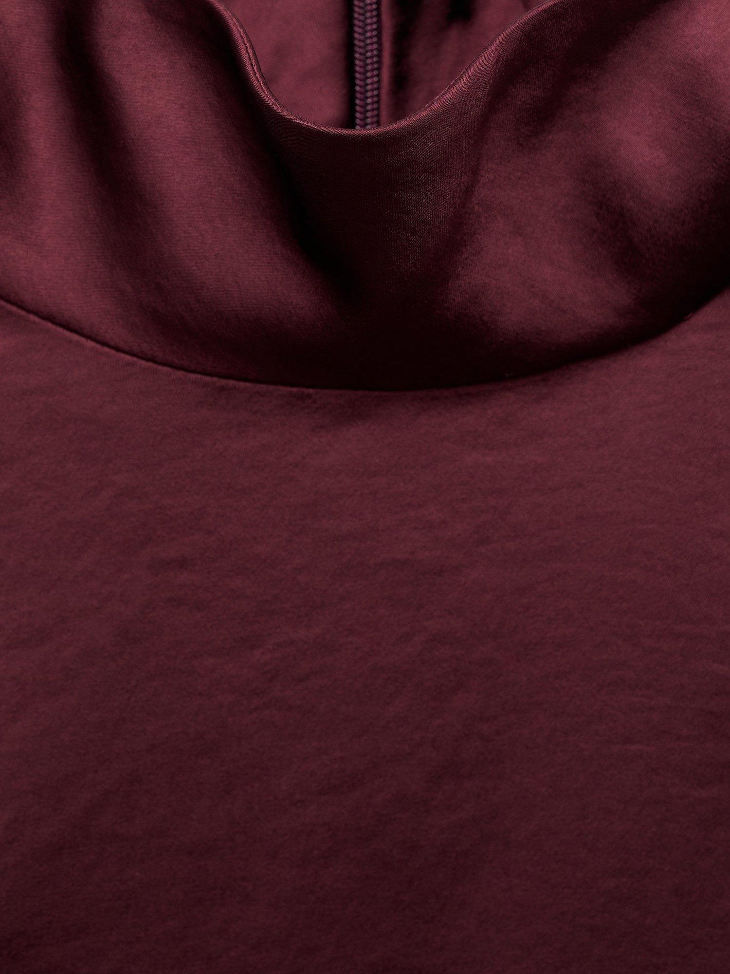Product image 9 of 9, which shows Mango Stonak High Neck Satin Top, Dark Red, 24