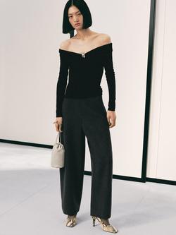 Mango Jessy Off Shoulder Top, Black - view 2, Black