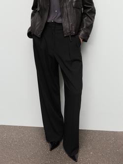 Mango Gabi Wide Leg Trousers, Black - view 2, Black