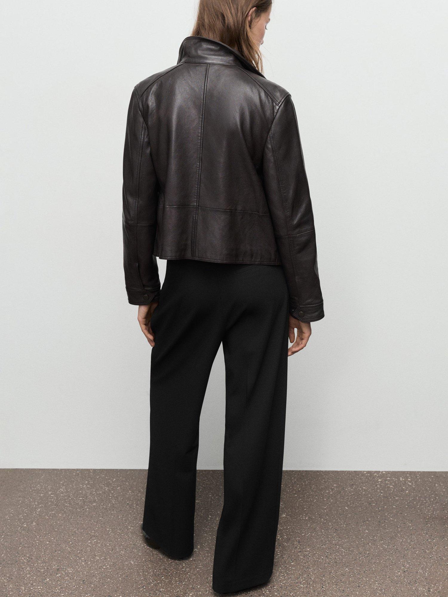 Product image 4 of 7, which shows Mango Gabi Wide Leg Trousers, Black, 6