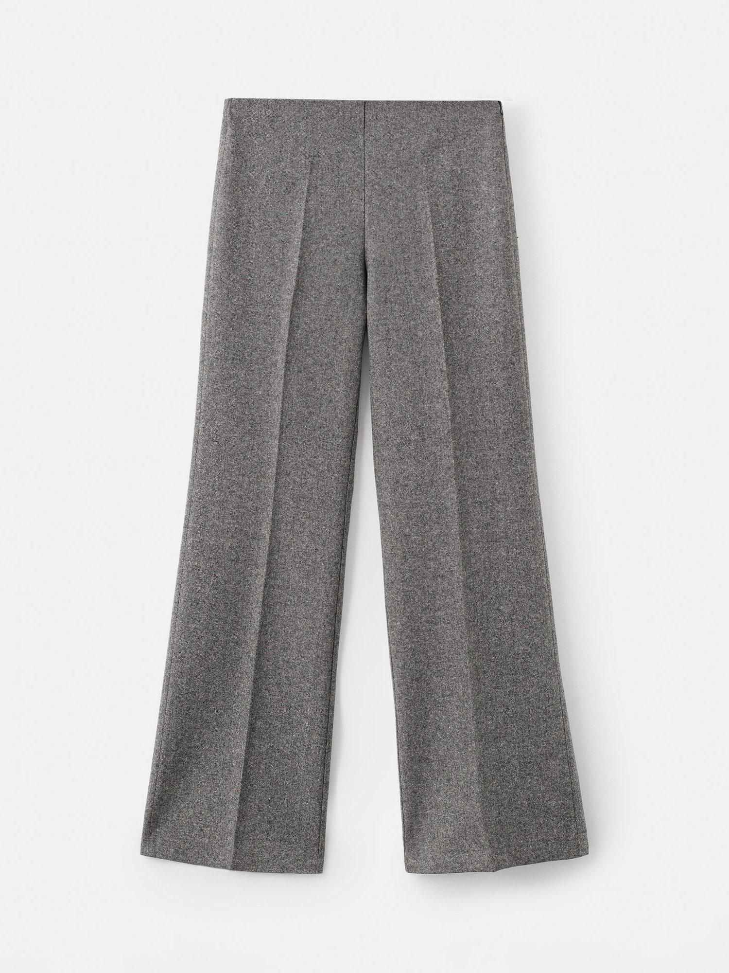 Product image 3 of 7, which shows Mango Piper Speckled Wool Rich Trousers, Grey, 6
