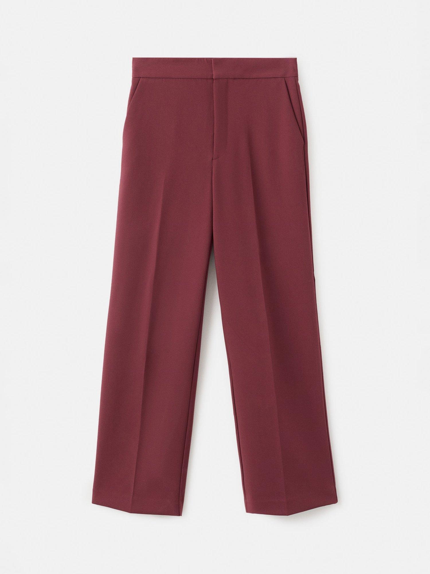 Product image 3 of 8, which shows Mango Pol High Rise Tailored Trousers, Dark Red, 8