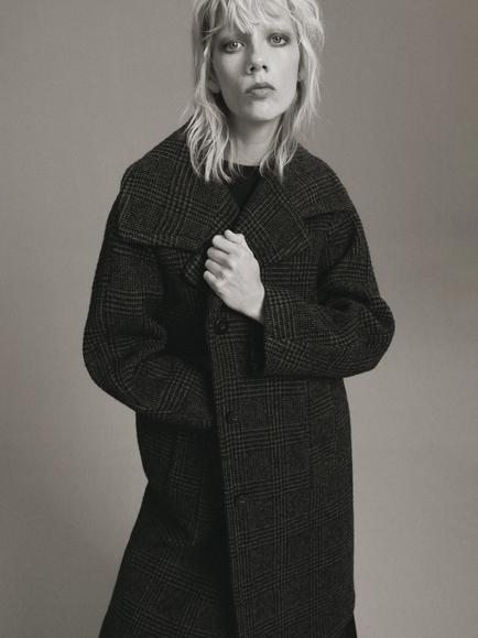 Mango Gales Wool Blend Coat, Grey - view 2, Grey