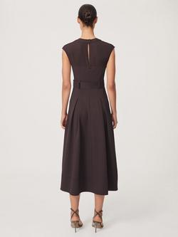 Reiss Ava Pleated Midi Dress, Burgundy - view 2, Burgundy
