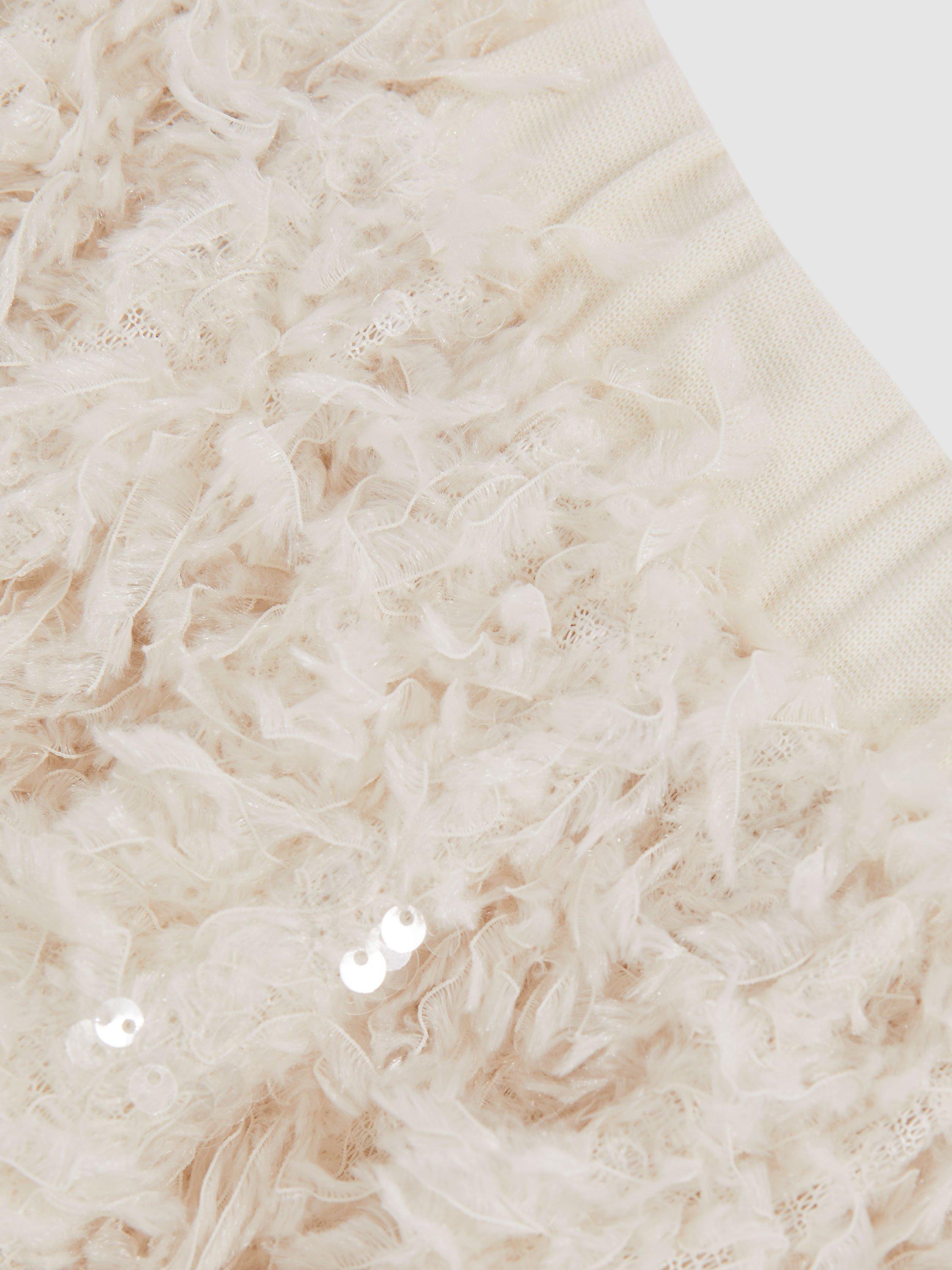 Product image 2 of 5, which shows Reiss Kids' Roxy Sequin Skirt, Ivory, 3-4 years