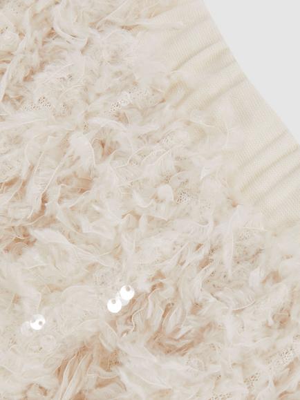 Reiss Kids' Roxy Sequin Skirt, Ivory - view 2, Ivory