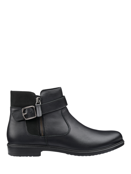 Hotter Kingston Leather Ankle Boots, Black, Black