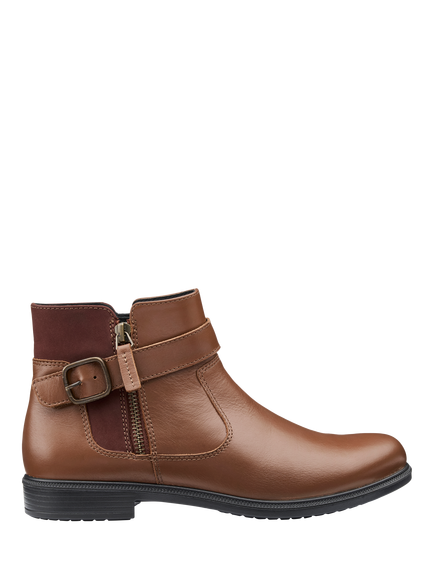 Hotter Kingston Leather Ankle Boots, Tan, Tan