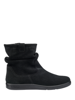 Hotter Sprite Suede Ankle Boots, Black, Black