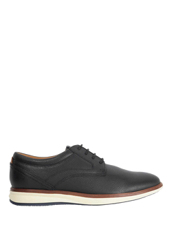 Dune London Brydon Leather Wide Fit Lace-Up Trainers, Black