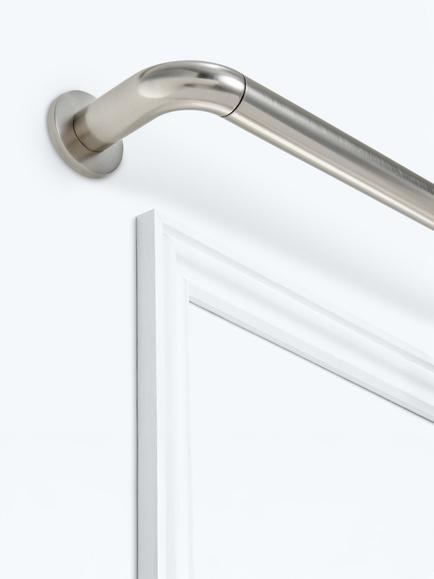 John Lewis Extendable Room Darkening Curtain Pole Kit, Chrome/Nickel