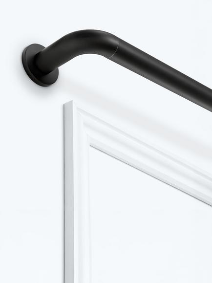 John Lewis Extendable Room Darkening Curtain Pole Kit, Matt Black