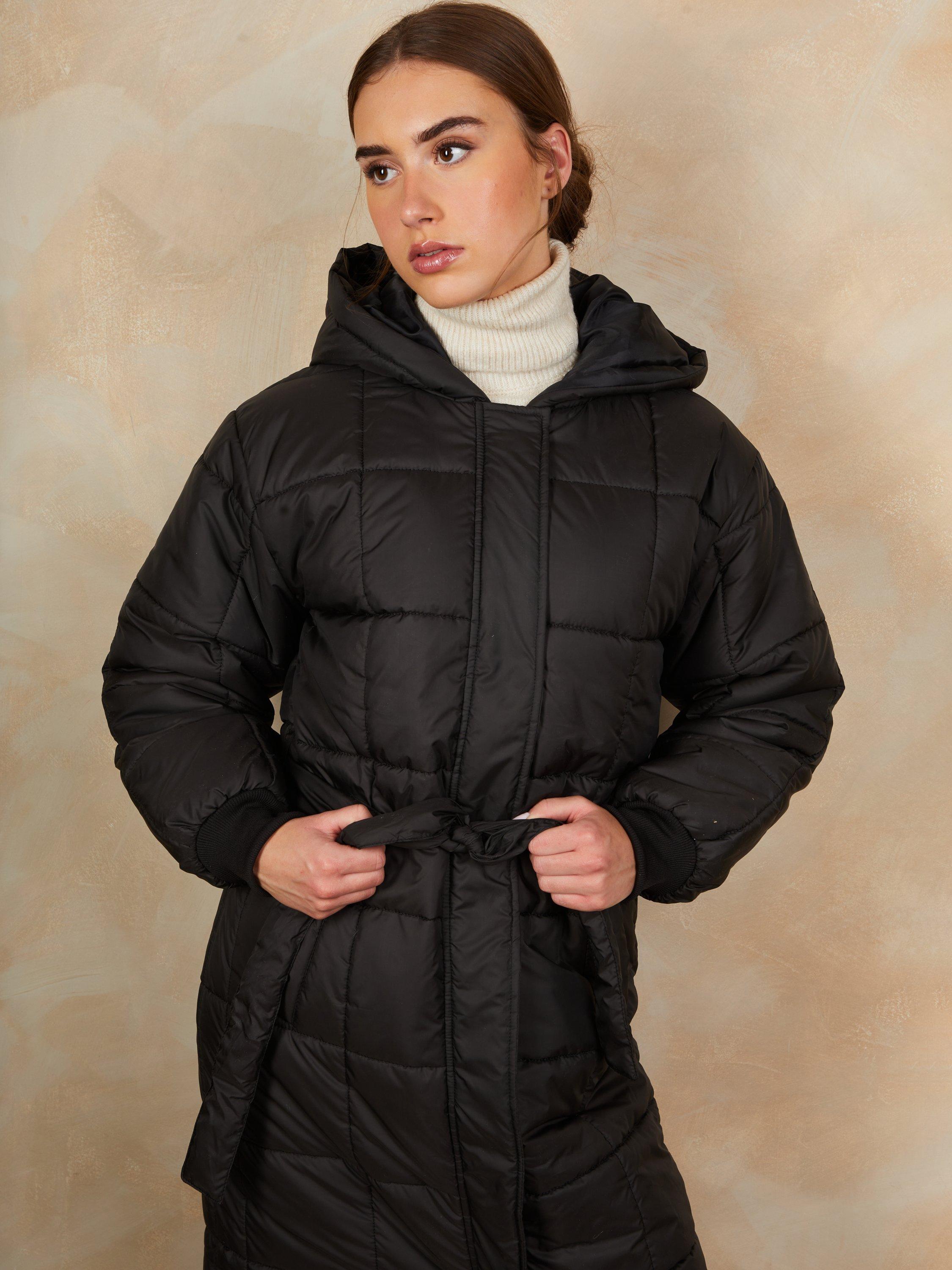 Product image 2 of 4, which shows Chi Chi London Longline Padded Coat, Black, 6
