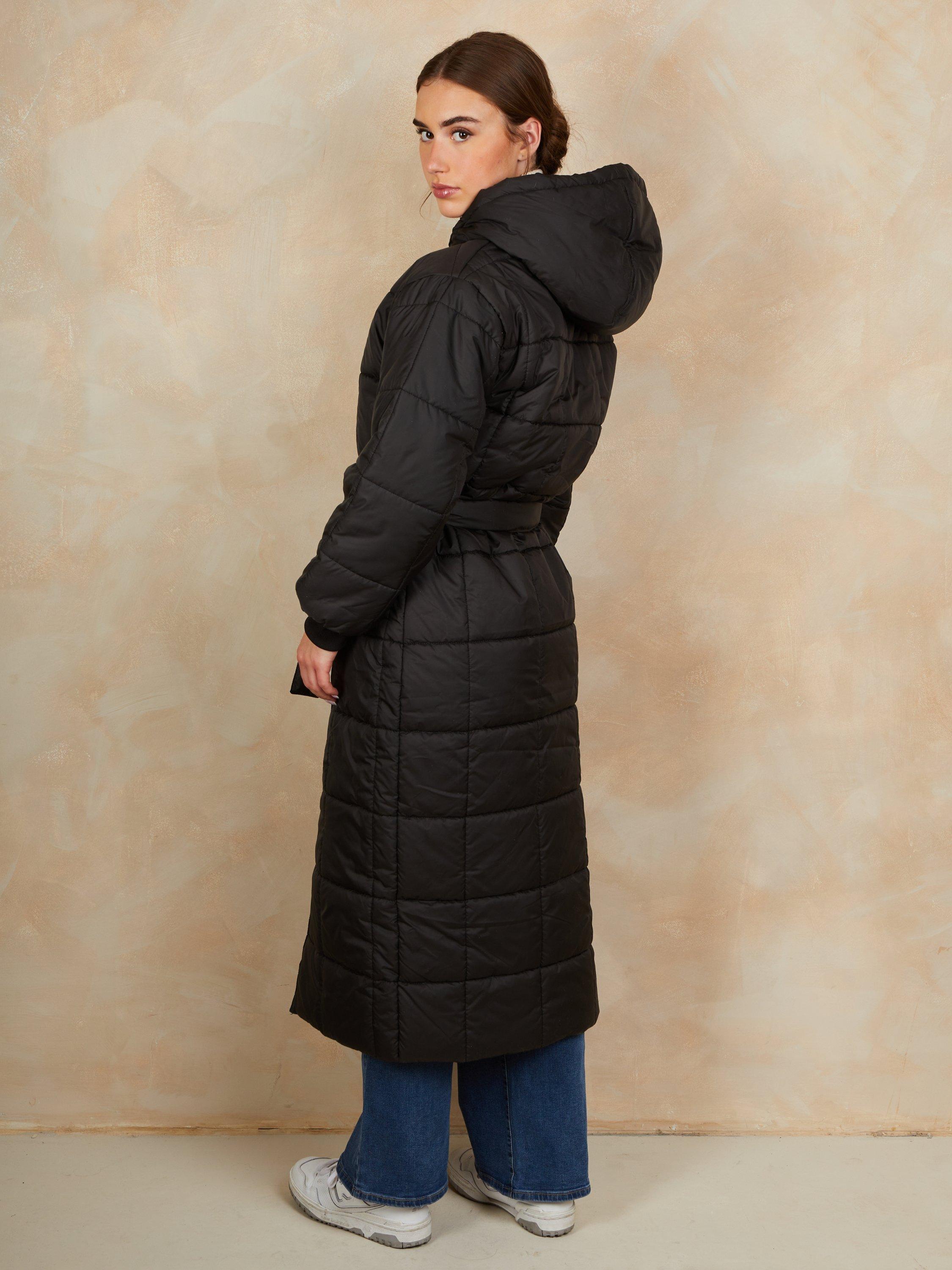Product image 4 of 4, which shows Chi Chi London Longline Padded Coat, Black, 6