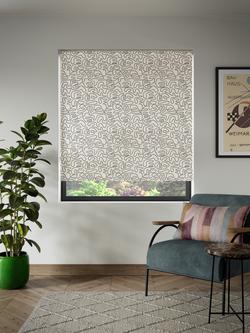 John Lewis Scribble Blackout Rollar Blind, Black/Putty - view 2, Black/Putty