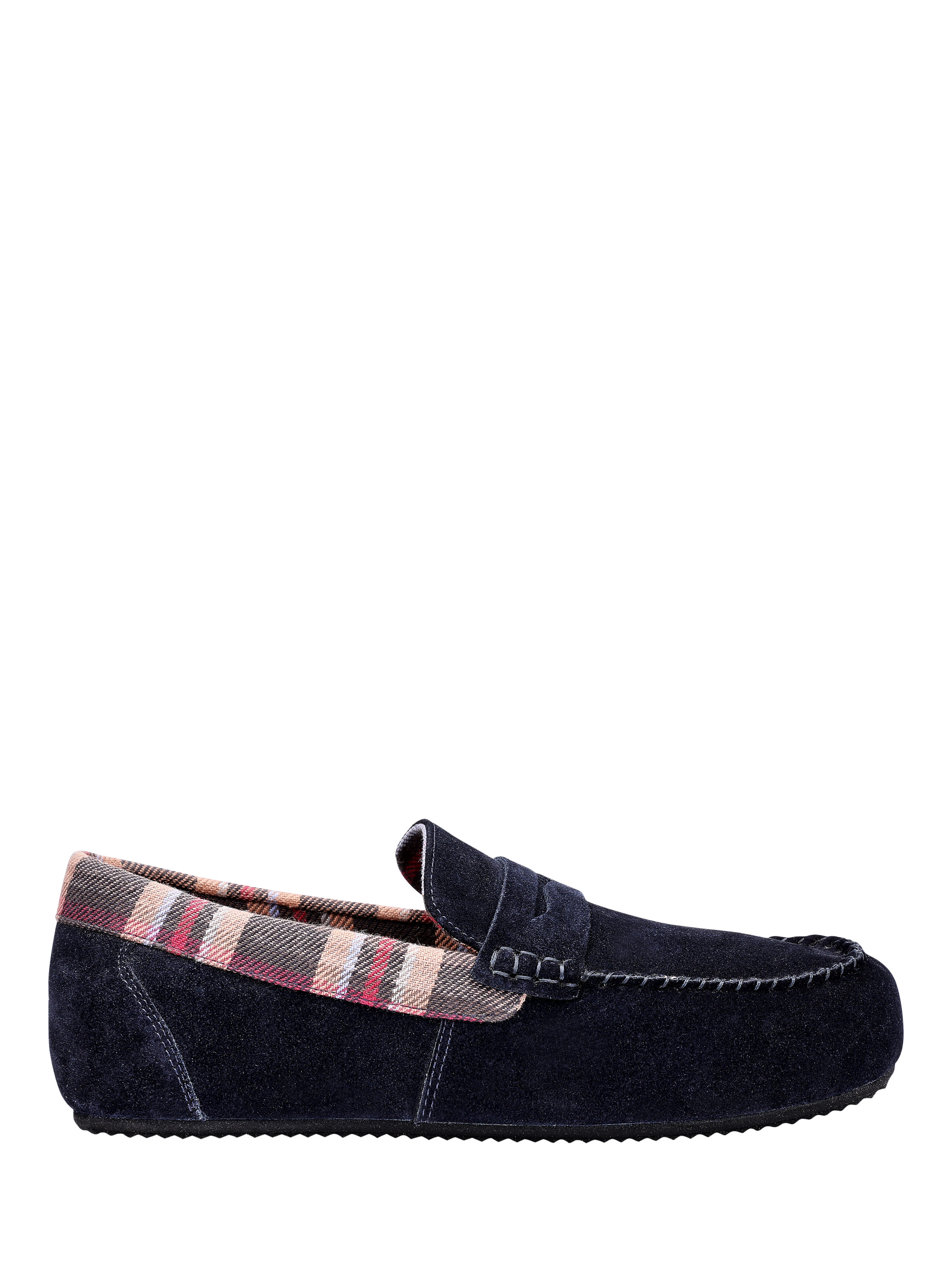 Product image 1 of 5, which shows Hotter Solace Suede Loafer Slippers, Navy, 6