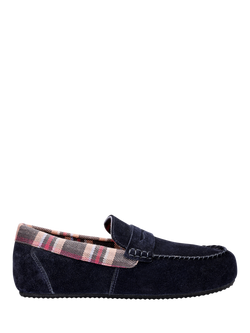 Hotter Solace Suede Loafer Slippers, Navy
