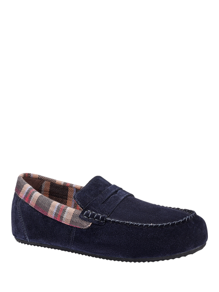 Hotter Solace Suede Loafer Slippers - view 2, Navy