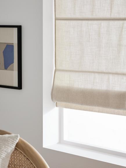 John Lewis Sheer Roman Blind, Natural, Natural