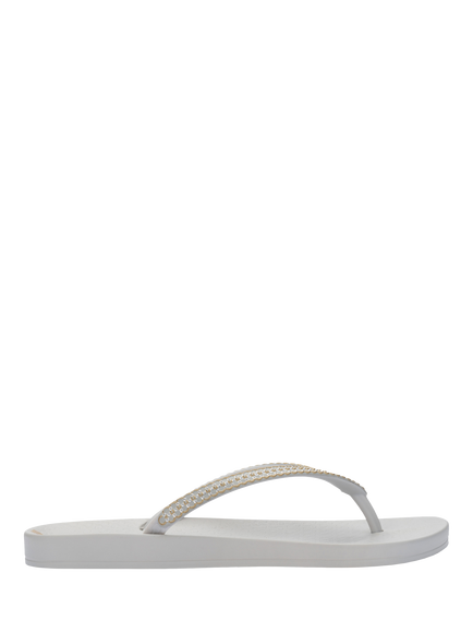 Ipanema Mesh IX Embellished Flip Flops, Grey/Gold, Grey/Gold