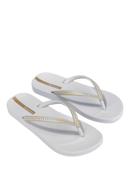 Ipanema Mesh IX Embellished Flip Flops, Grey/Gold - view 2, Grey/Gold