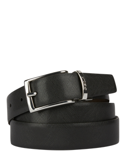 Geox Leather Belt, Black/Coffee, Black/Coffee