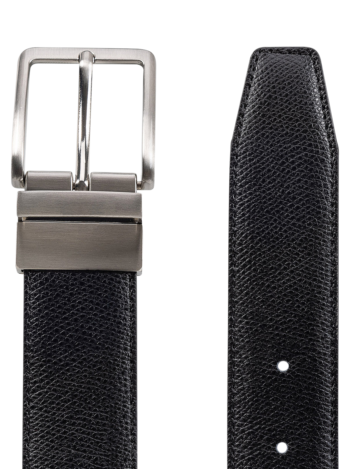 Product image 2 of 2, which shows Geox Leather Belt, Black/Coffee, 100cm