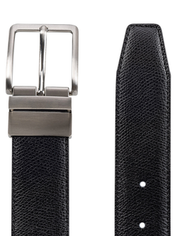 Geox Leather Belt, Black/Coffee - view 2, Black/Coffee