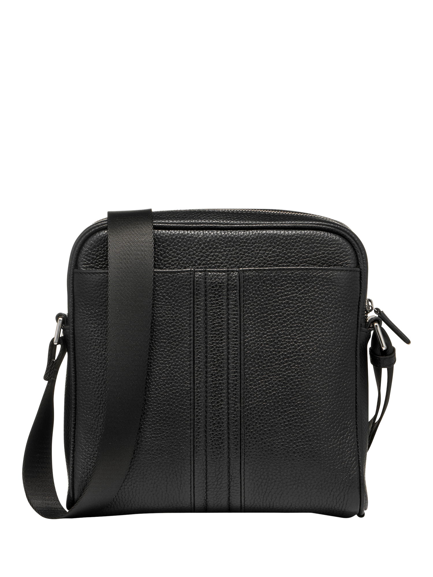 Geox Arnoux Leather Messenger Bag, Black