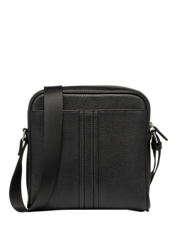 Geox Arnoux Leather Messenger Bag, Black, Black