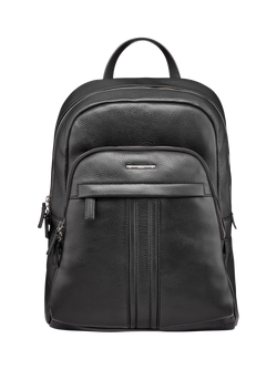 Geox Yvan Leather Backpack, Black, Black