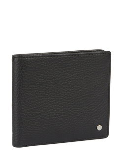 Geox Tumbled Leather Billfold Wallet, Black - view 2, Black