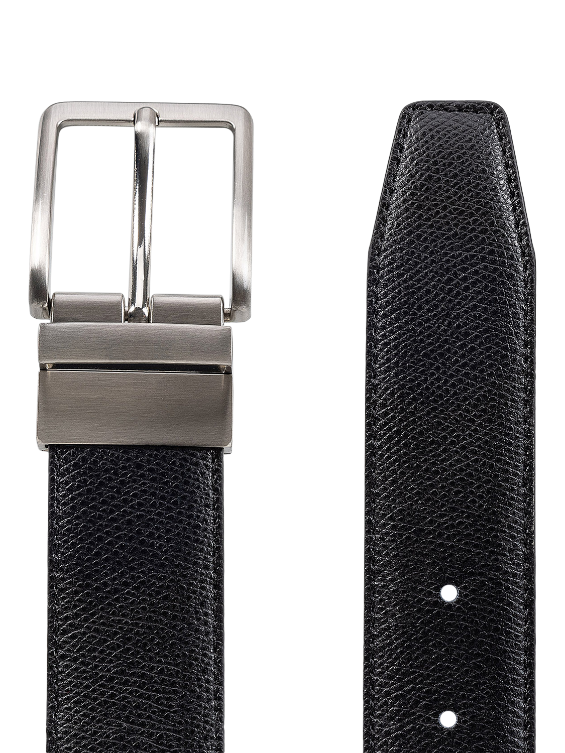 Product image 2 of 4, which shows Geox Leather Belt, L/XL, Black/Coffee