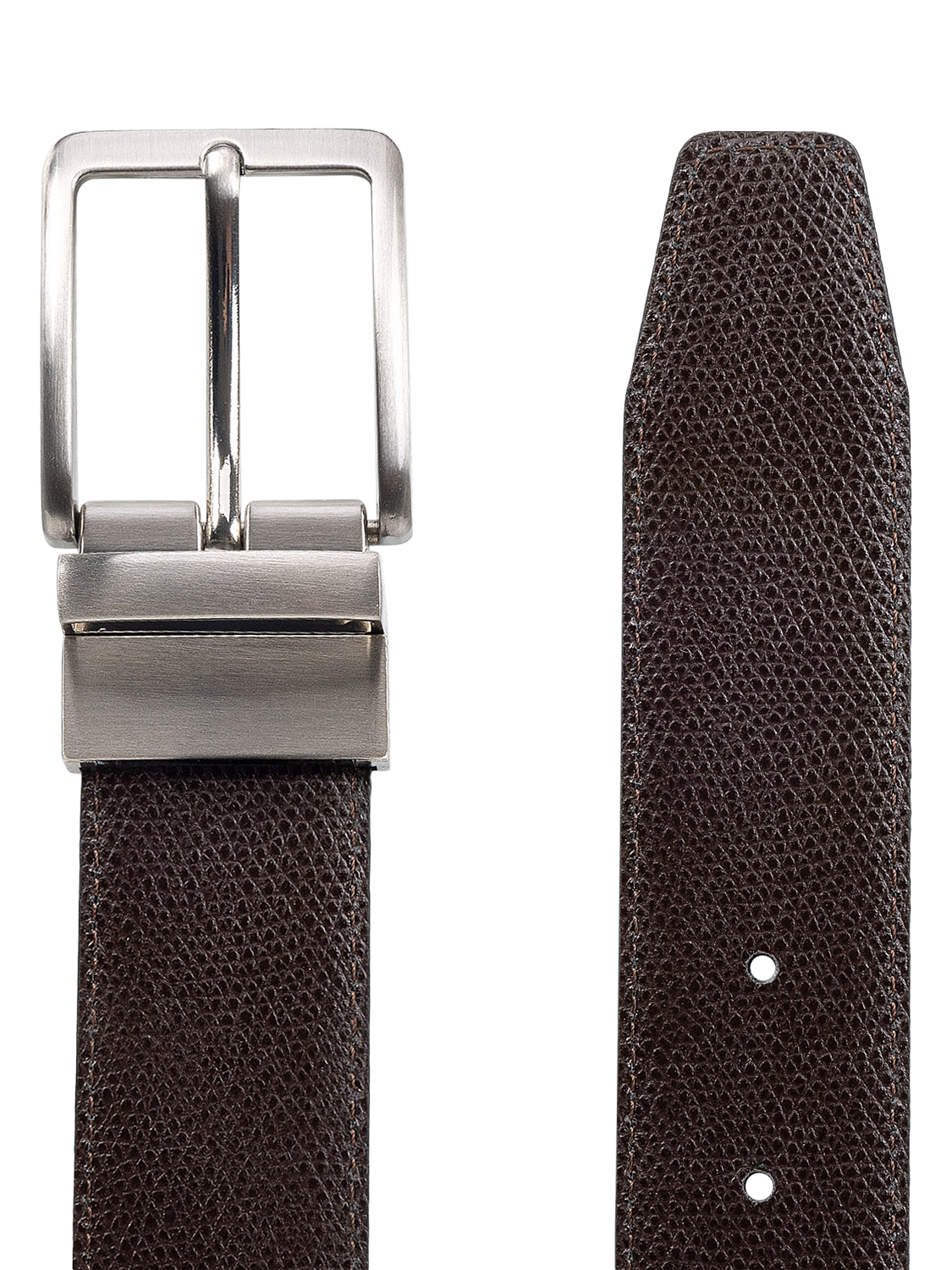 Product image 3 of 4, which shows Geox Leather Belt, L/XL, Black/Coffee