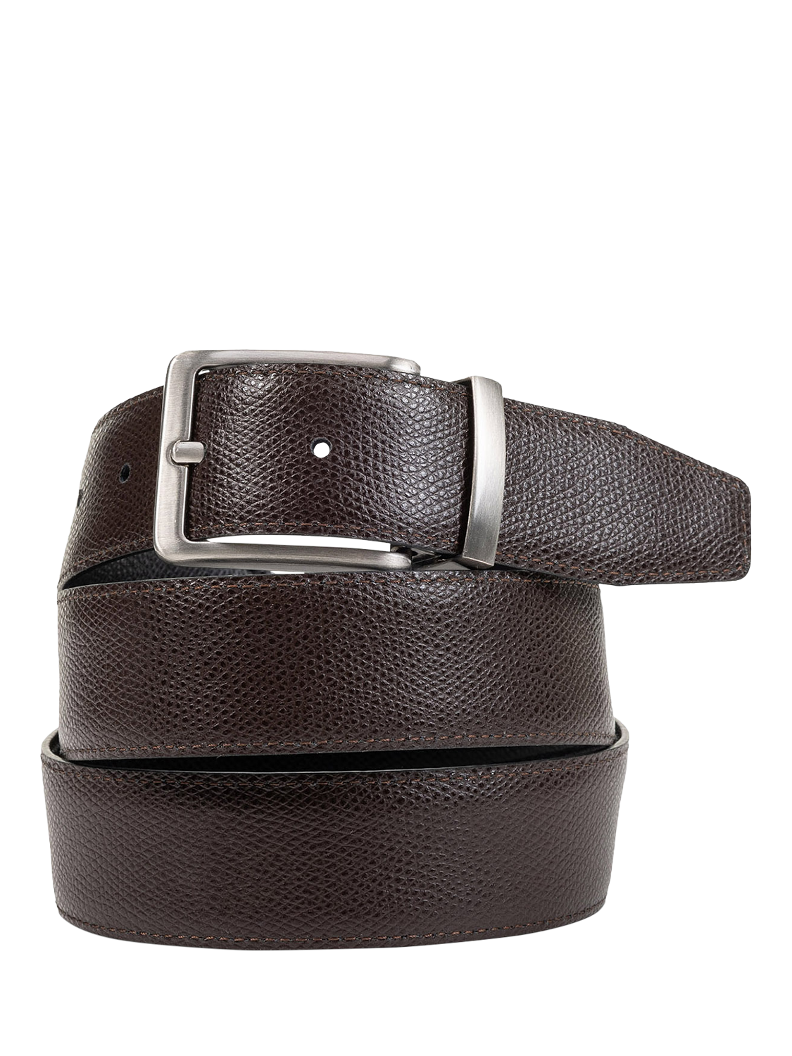 Product image 4 of 4, which shows Geox Leather Belt, L/XL, Black/Coffee
