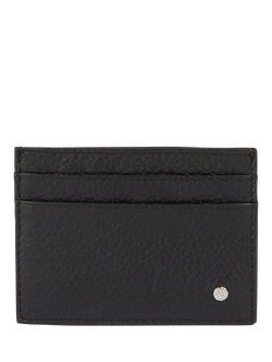 Geox Tumbled Leather Card Holder, Black, Black