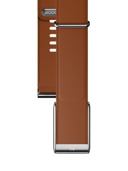 WHOOP LeatherLuxe Straight 5.0 Band Strap, Chestnut/Cream