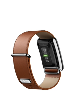 WHOOP LeatherLuxe Straight 5.0 Band Strap - view 2, Chestnut/Cream