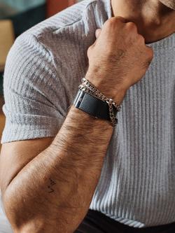 WHOOP LeatherLuxe Straight 5.0 Band Strap - view 2, Black/Cream